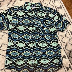 Empyre Black and Blue Geometric Shirt